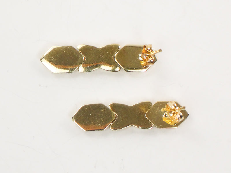 Vintage 14k Yellow Gold Love and Kisses X and O Dangle Earrings