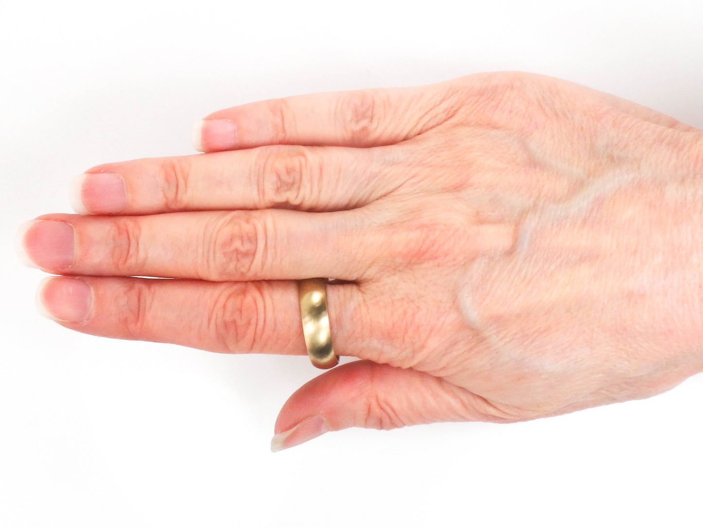 Estate 14k Yellow Gold Brushed Finish Wedding Band - 6 MM Wedding Ring - Size 10.75