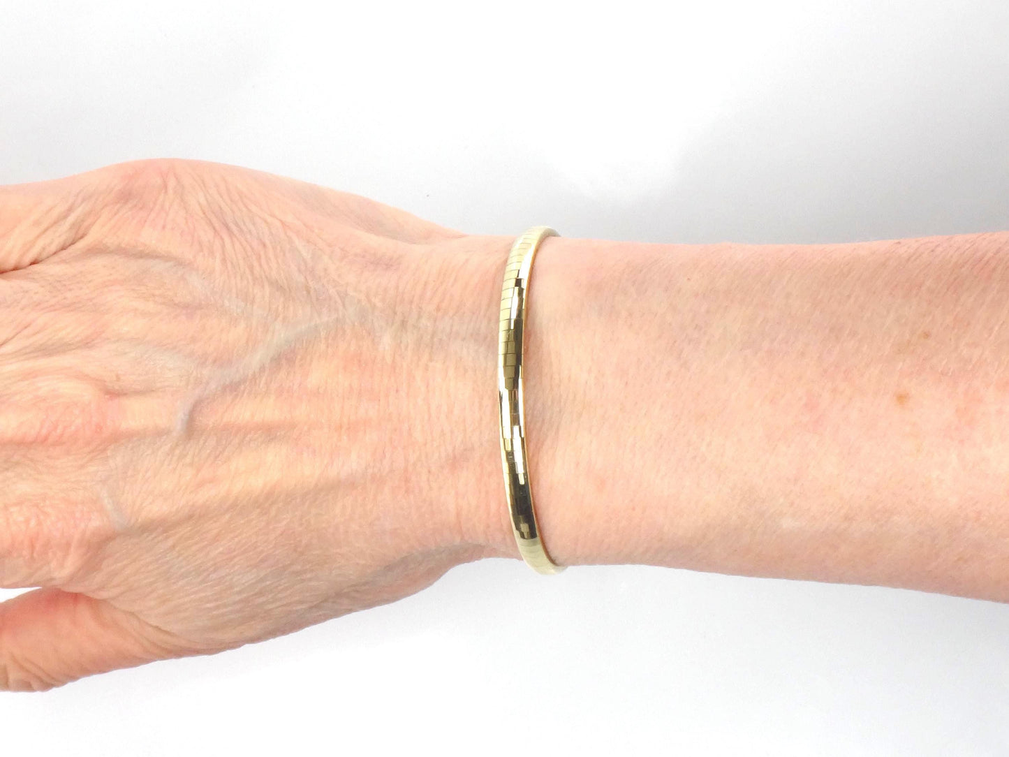 Vintage 14k Yellow Gold Omega Bracelet, 7 3/16"-BelmarJewelers