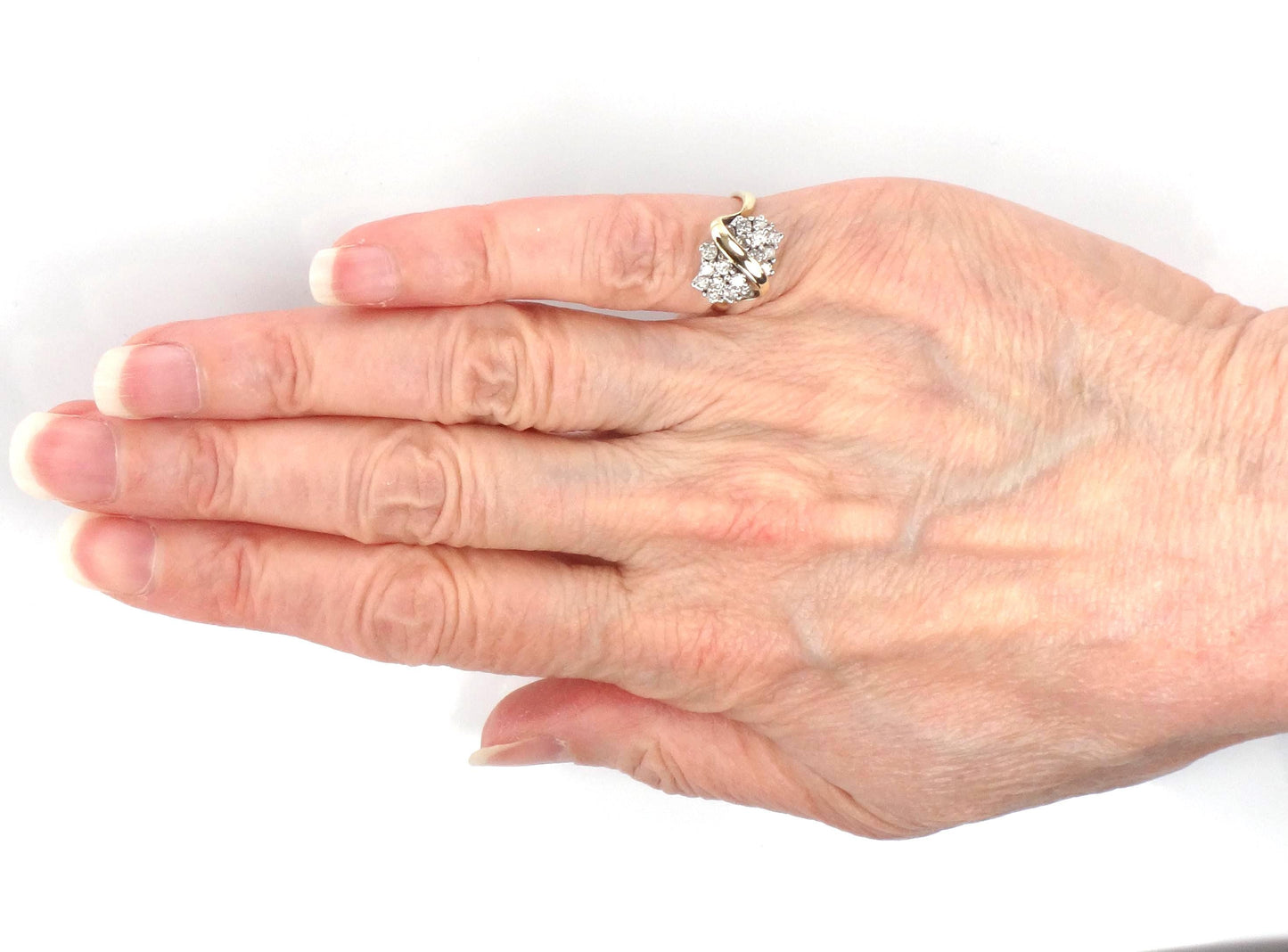 Vintage 14k Gold Diamond Cluster Pinky Ring Size 2.5-BelmarJewelers