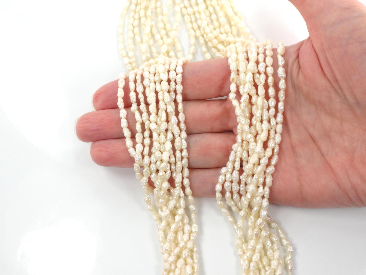 Vintage 14k Gold Ten Strand Freshwater Pearl Necklace 25", Bridal-BelmarJewelers