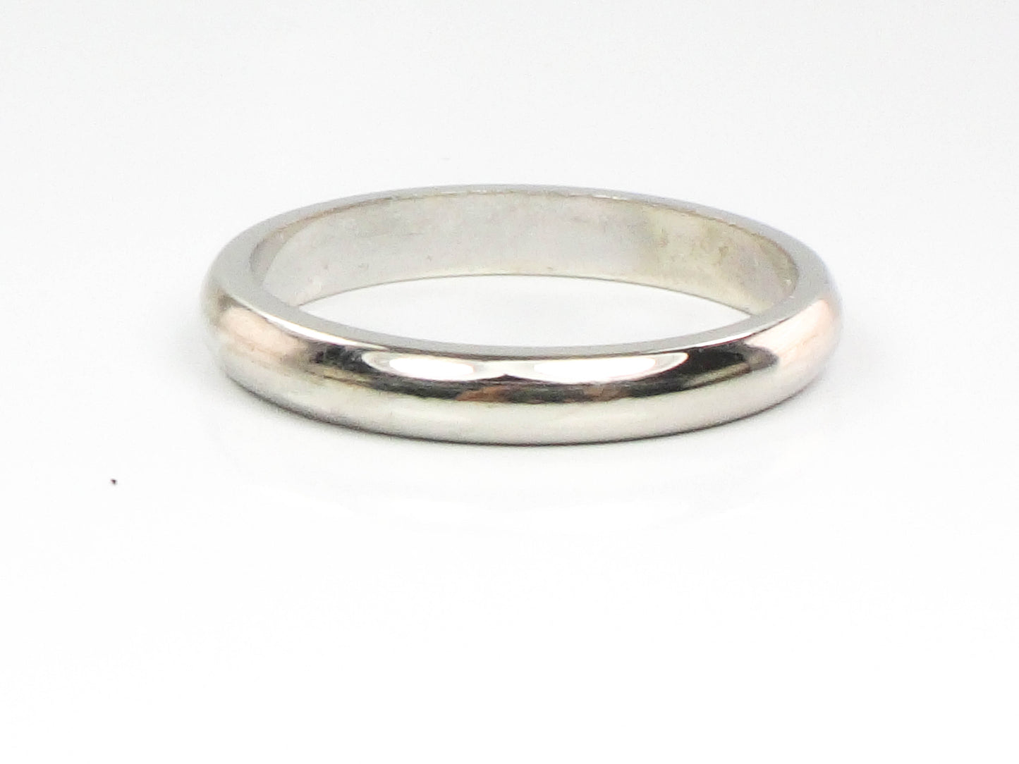 Vintage Plain 14k White Gold Wedding Band 2.7 MM Size 5 Stacking Ring