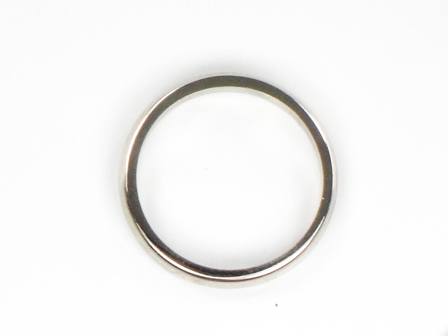 Vintage Plain 14k White Gold Wedding Band 2.7 MM Size 5 Stacking Ring