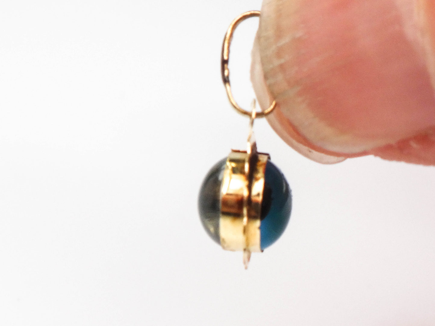 Vintage Petite 14k Yellow Gold  Eye Pendant Charm 8 MM