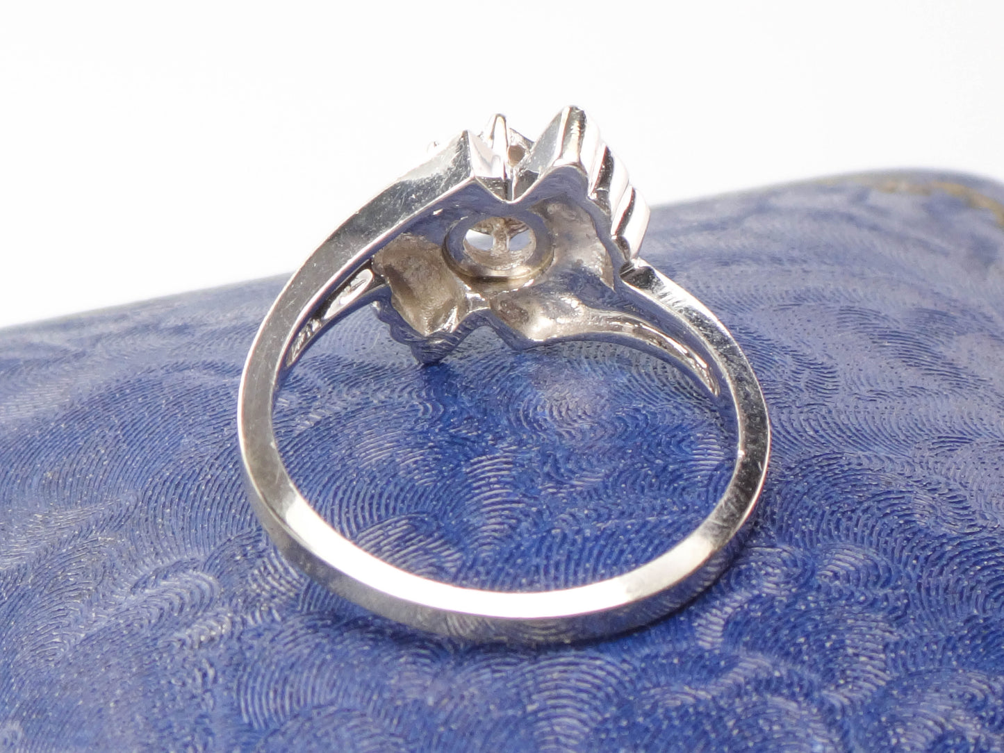 Vintage 14k White Gold Round Natural Diamond Solitaire Engagement Ring Approx .25 Carats Circa 1960's