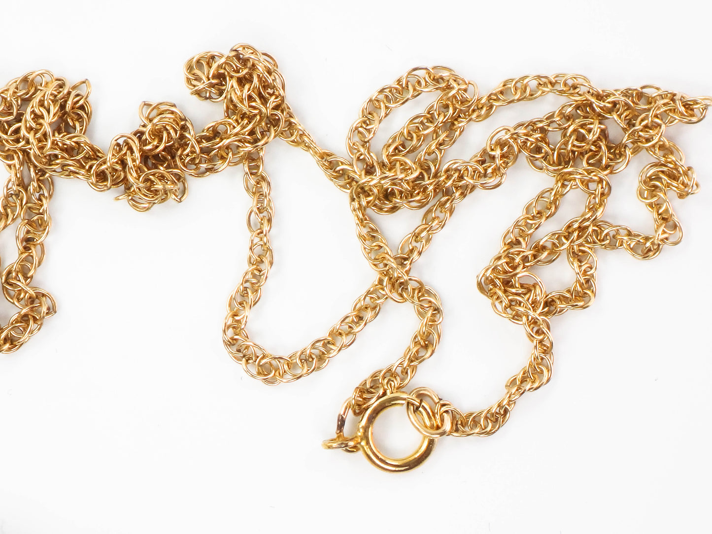 Victorian 14k Gold Old Mine Cut Diamond Love Knot Pendant Necklace 20"  Antique Pin