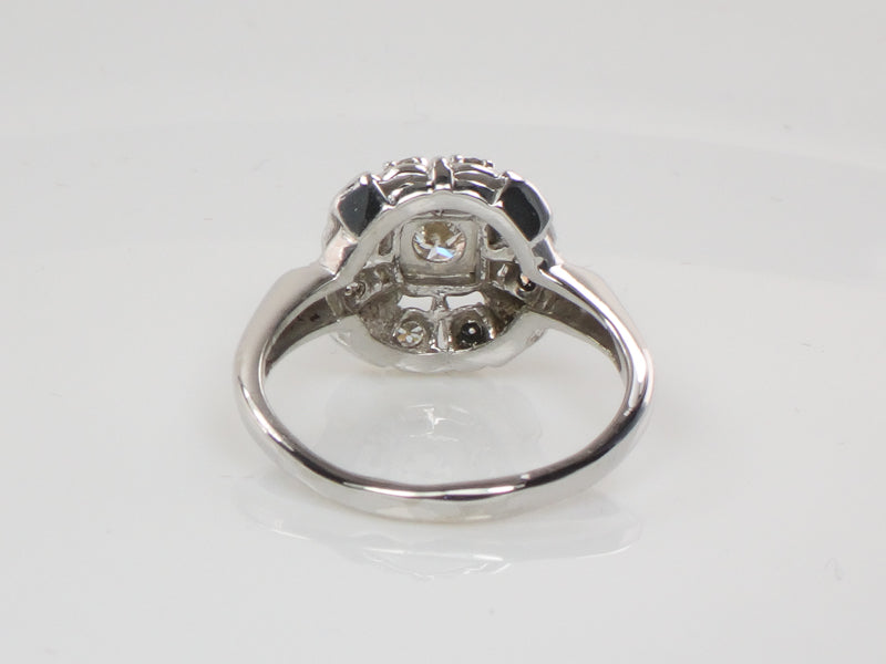Vintage 14k White Gold Diamond Halo Engagement Ring, 1/3 Carat TDW Cluster Style, Size 5.75