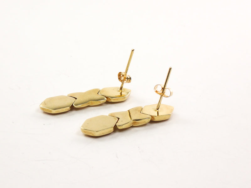 Vintage 14k Yellow Gold Love and Kisses X and O Dangle Earrings