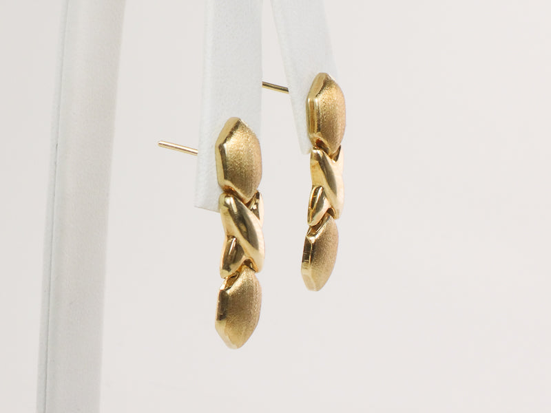 Vintage 14k Yellow Gold Love and Kisses X and O Dangle Earrings