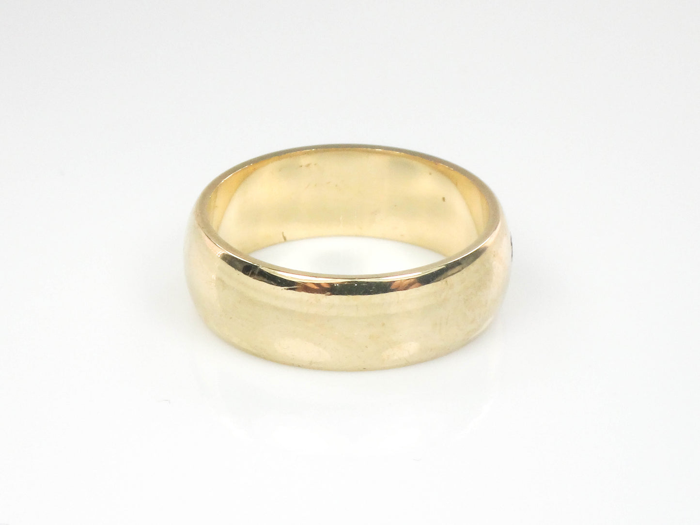 Vintage 14k Yellow Gold Plain Polished Wedding Band - 6.7 MM Wedding Ring - Size 7.5