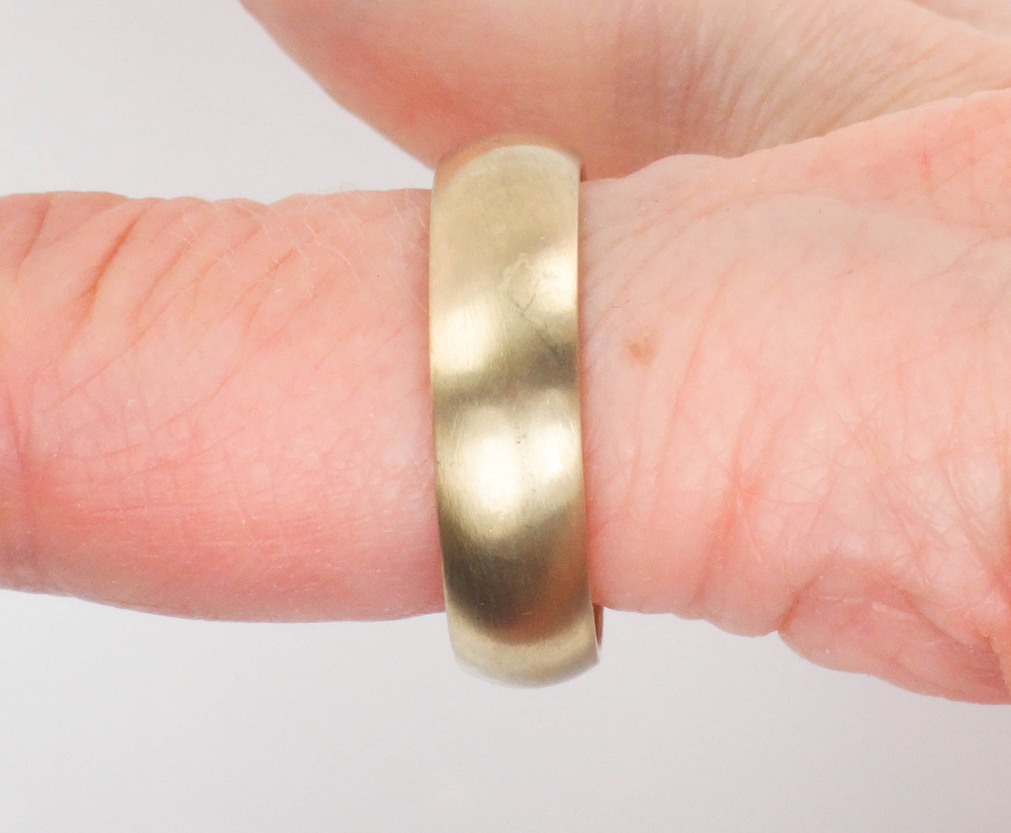 Estate 14k Yellow Gold Brushed Finish Wedding Band - 6 MM Wedding Ring - Size 10.75