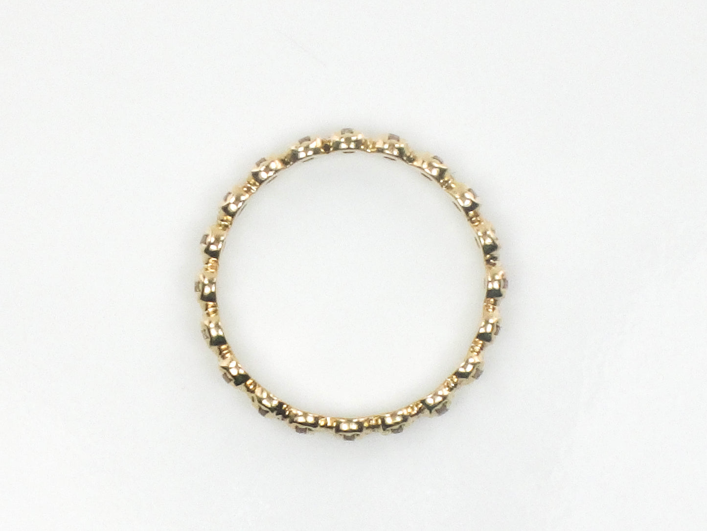 Estate 14k Yellow Gold Diamond Eternity Band, Thin Diamond Wedding Band, Stacking Ring Size 6.25