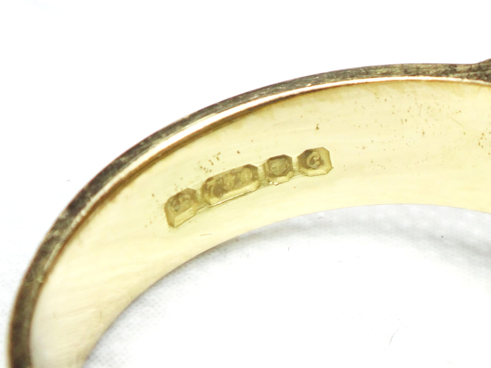 Vintage 18k Gold Diamond Buckle Ring: Red Enamel Wedding Band, Size 5.5