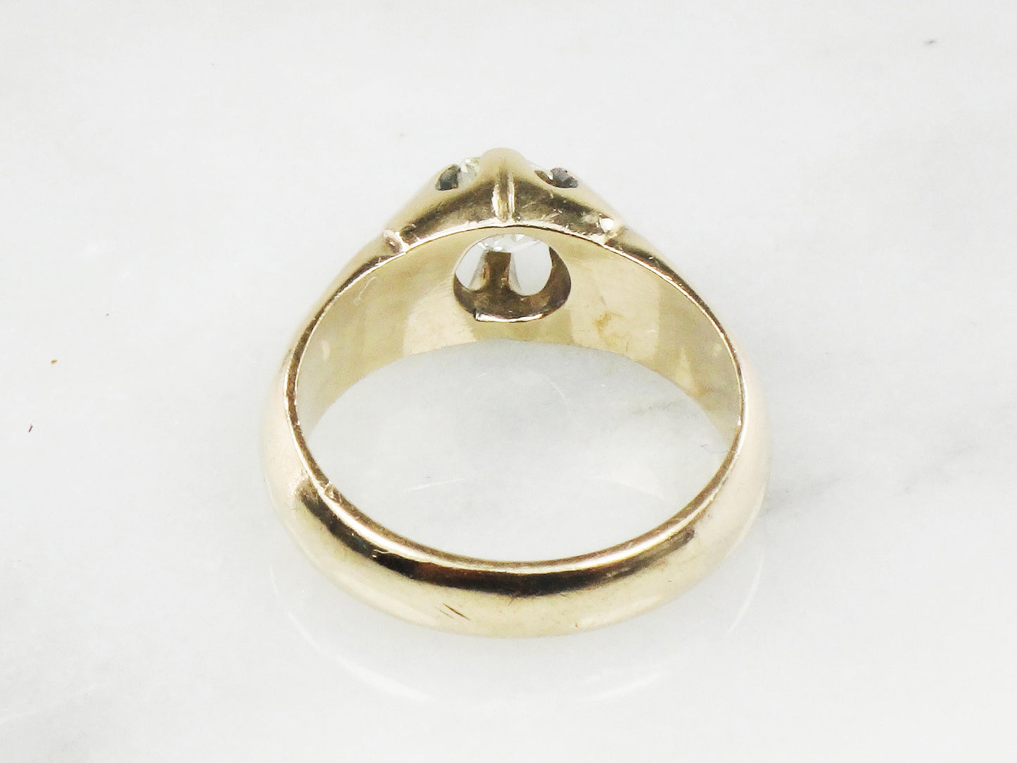Vintage Diamond Engagement Ring Natural Old Mine Cut Diamond Ring .55 CT Antique Claw Set Diamond Solitaire Victorian Diamond Ring Belcher
