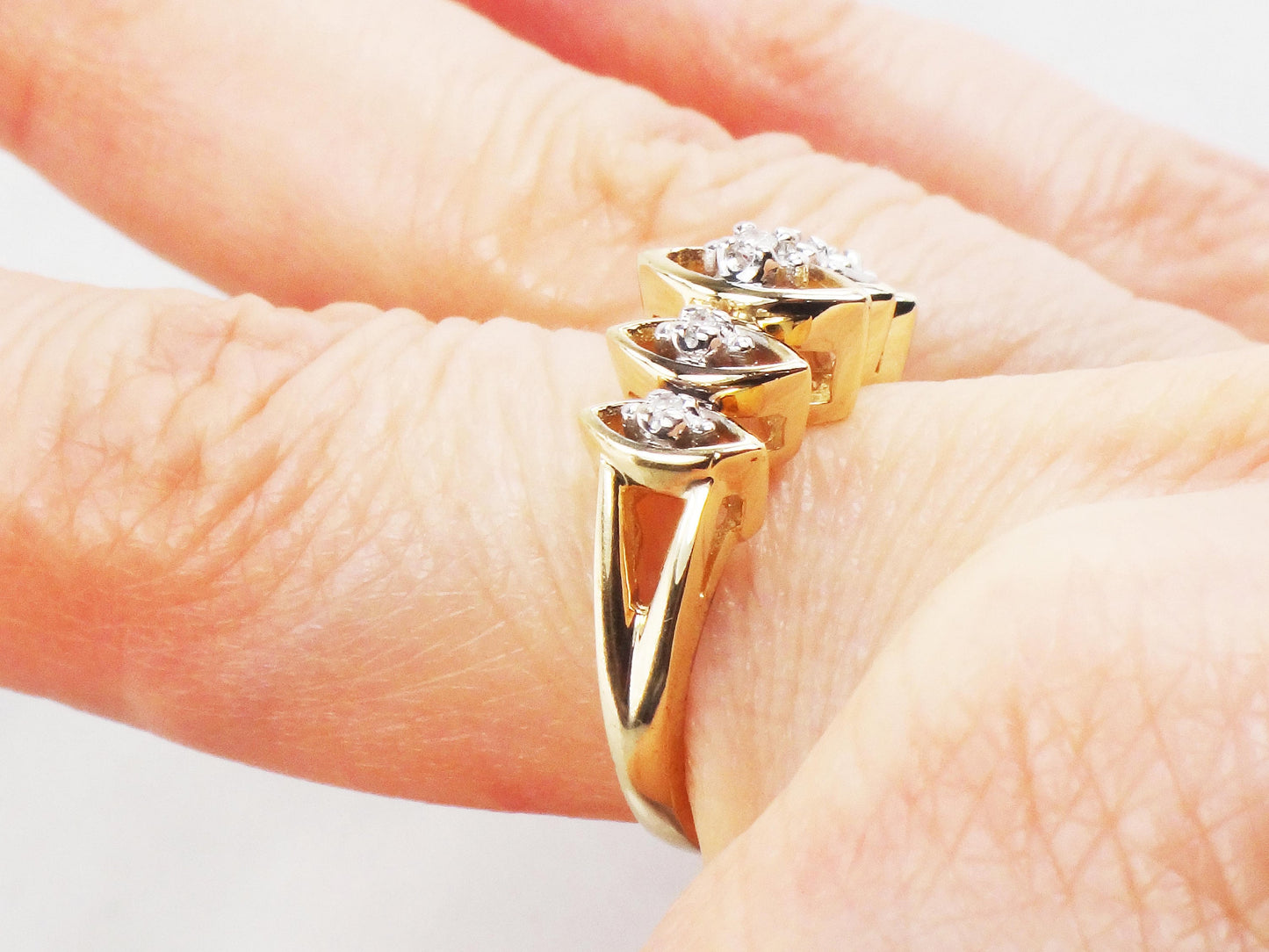 Vintage 10k Yellow Gold Diamond Ring, Size 6