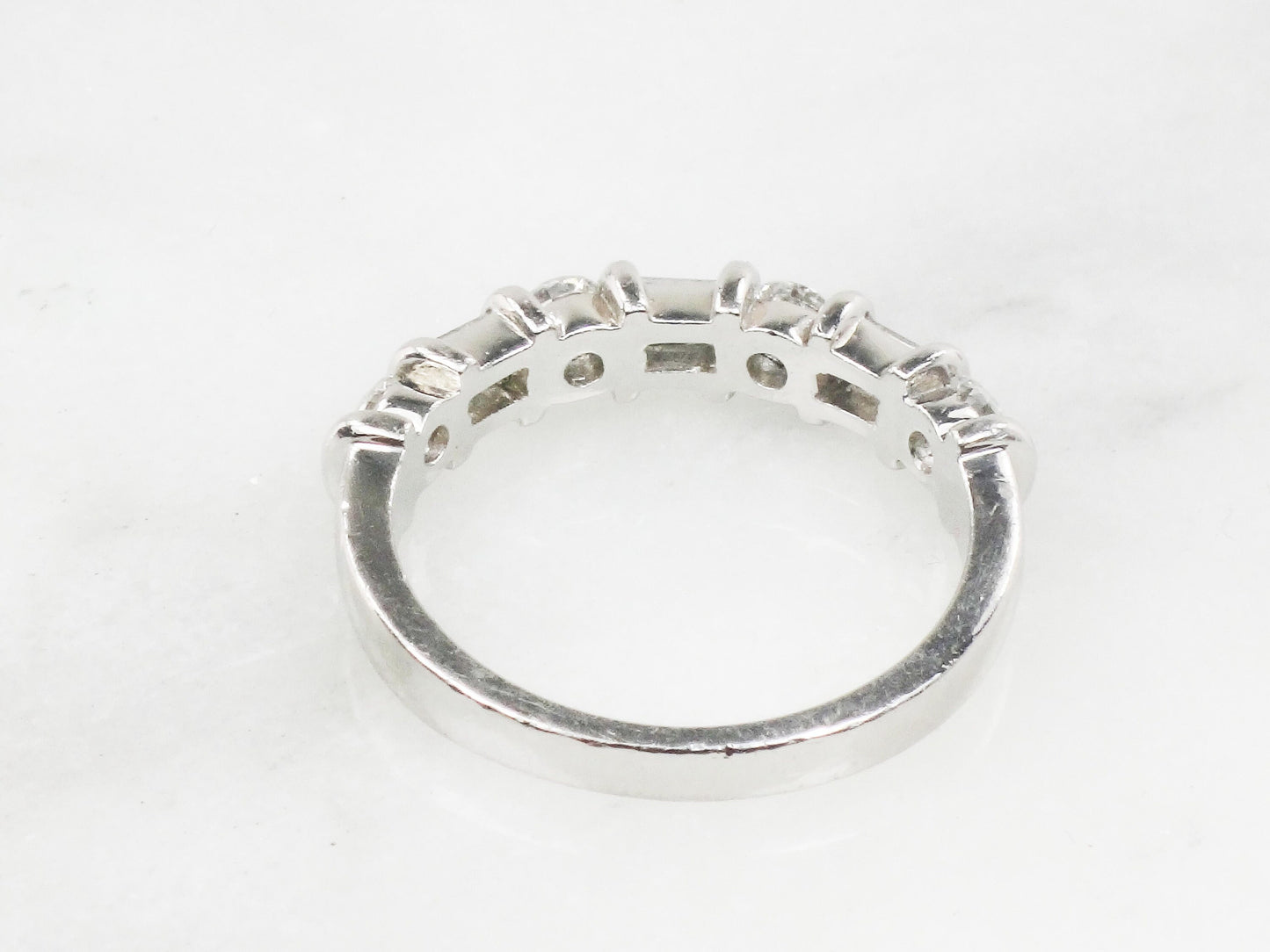 Vintage Martin Flyer Platinum Diamond Wedding Band: Baguette & Round Cut, 1 CT TDW