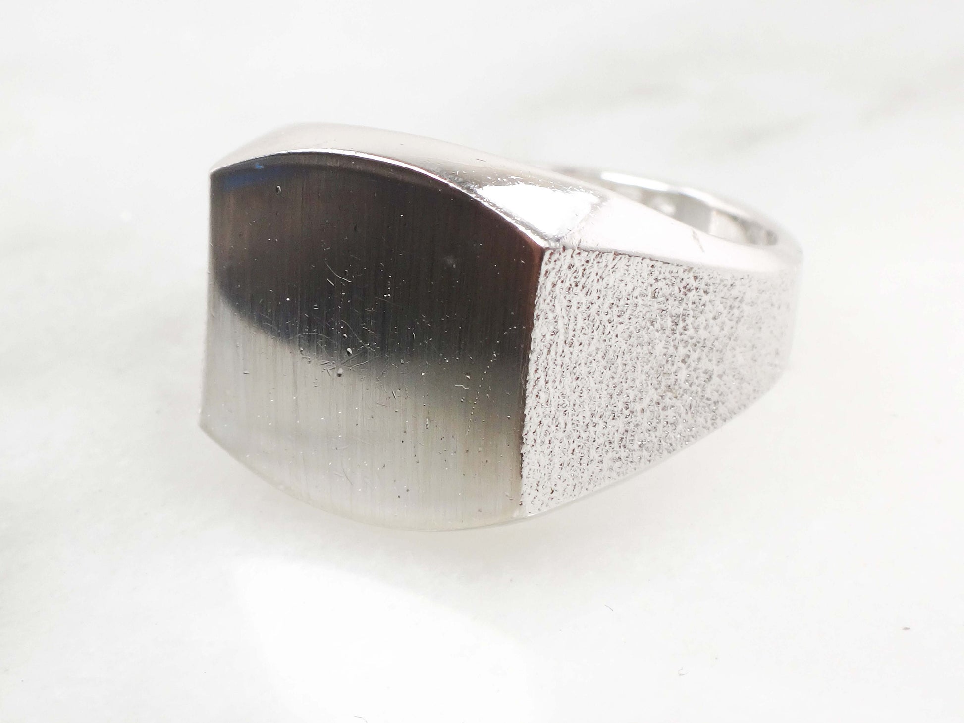 Vintage Sterling Silver Signet Ring ESPO Monogram Engravable Initial Ring - Size 9