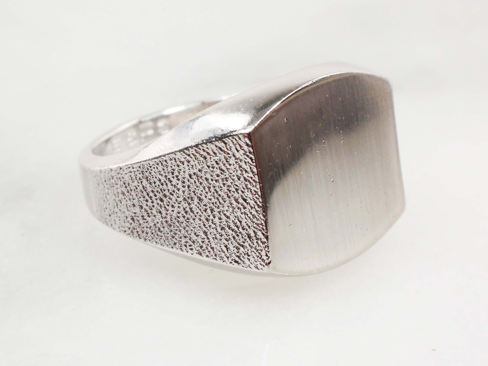 Vintage Sterling Silver Signet Ring ESPO Monogram Engravable Initial Ring - Size 9