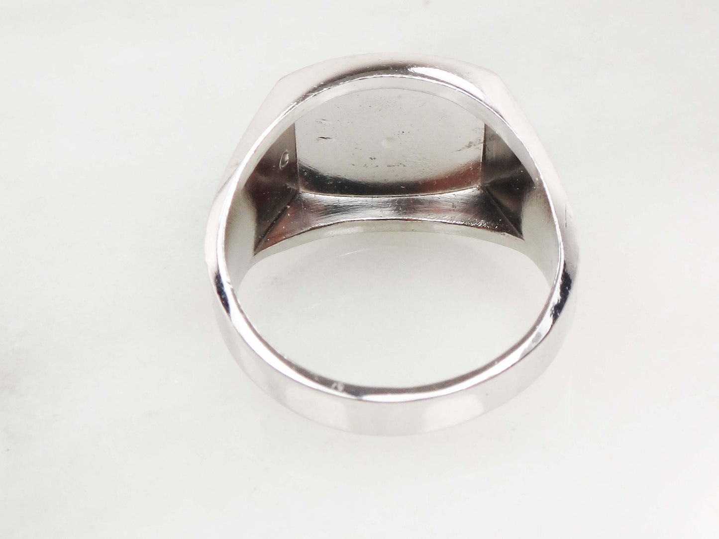 Vintage Sterling Silver Signet Ring ESPO Monogram Engravable Initial Ring - Size 9