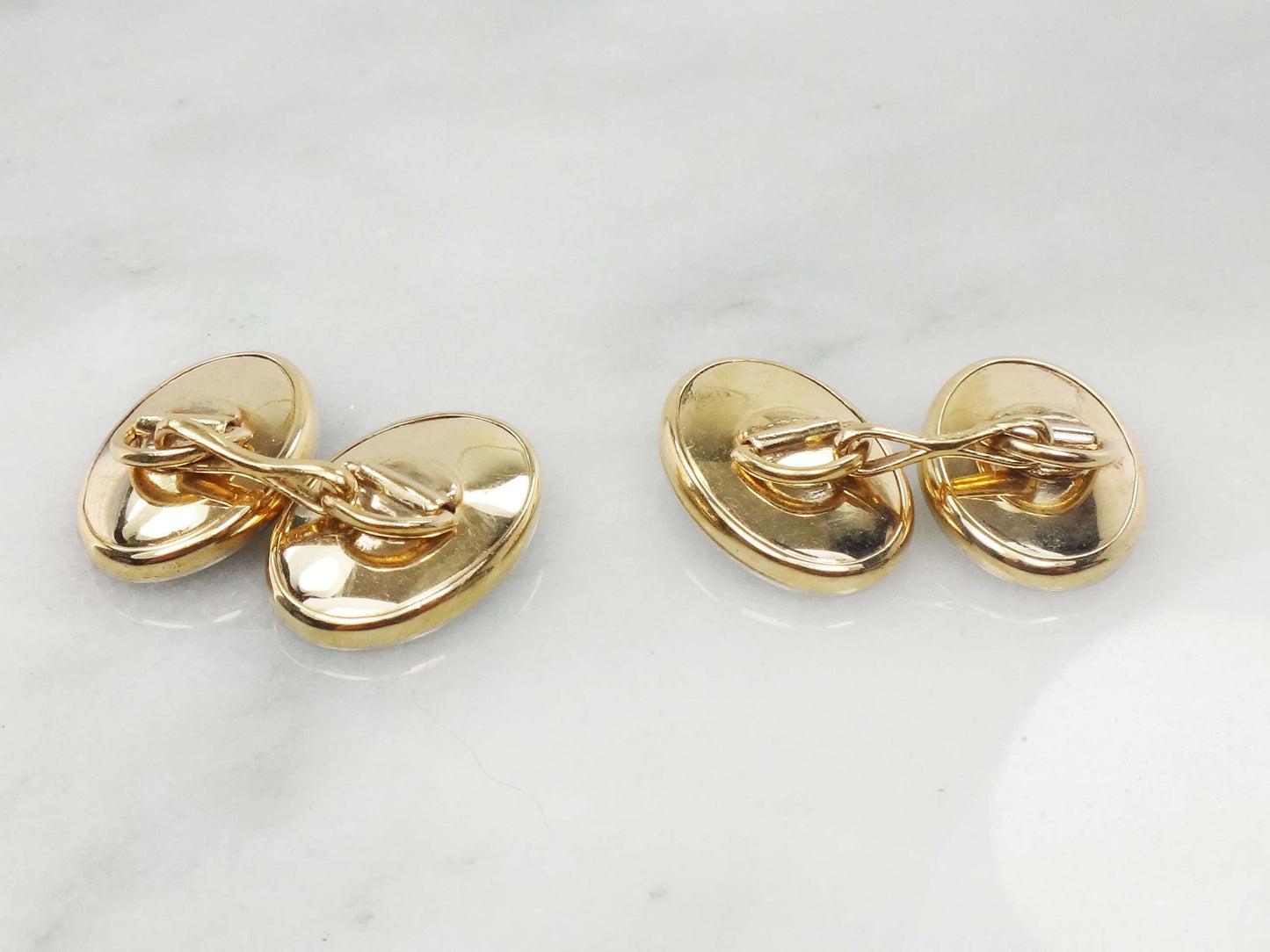 Vintage Antique 14k White Gold Mother of Pearl Cufflinks by Larter & Sons, Men's Gift, Groom Gift