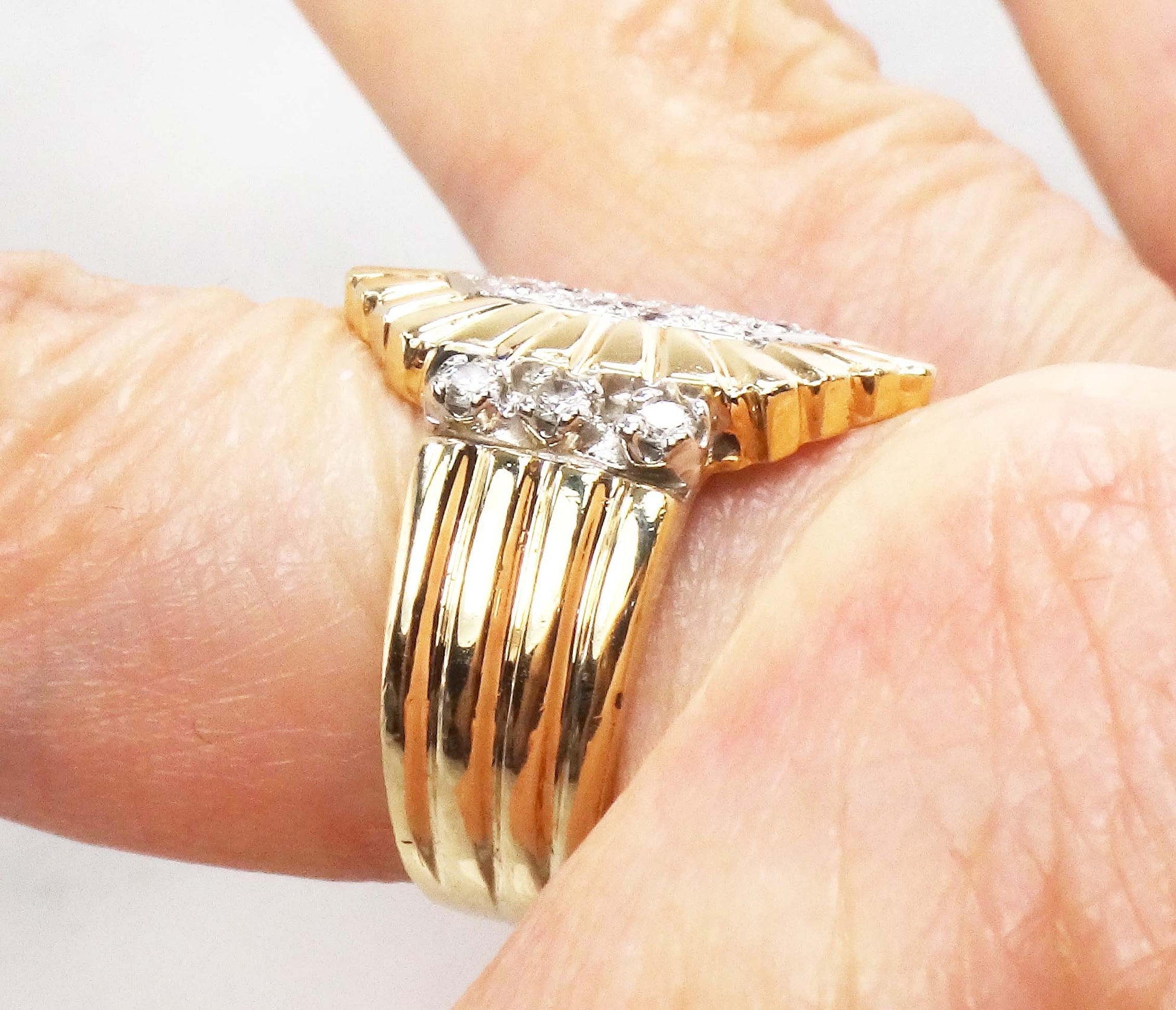 Vintage 14k Yellow Gold Diamond Cluster Ring (.30 CTS, Size 5.5)