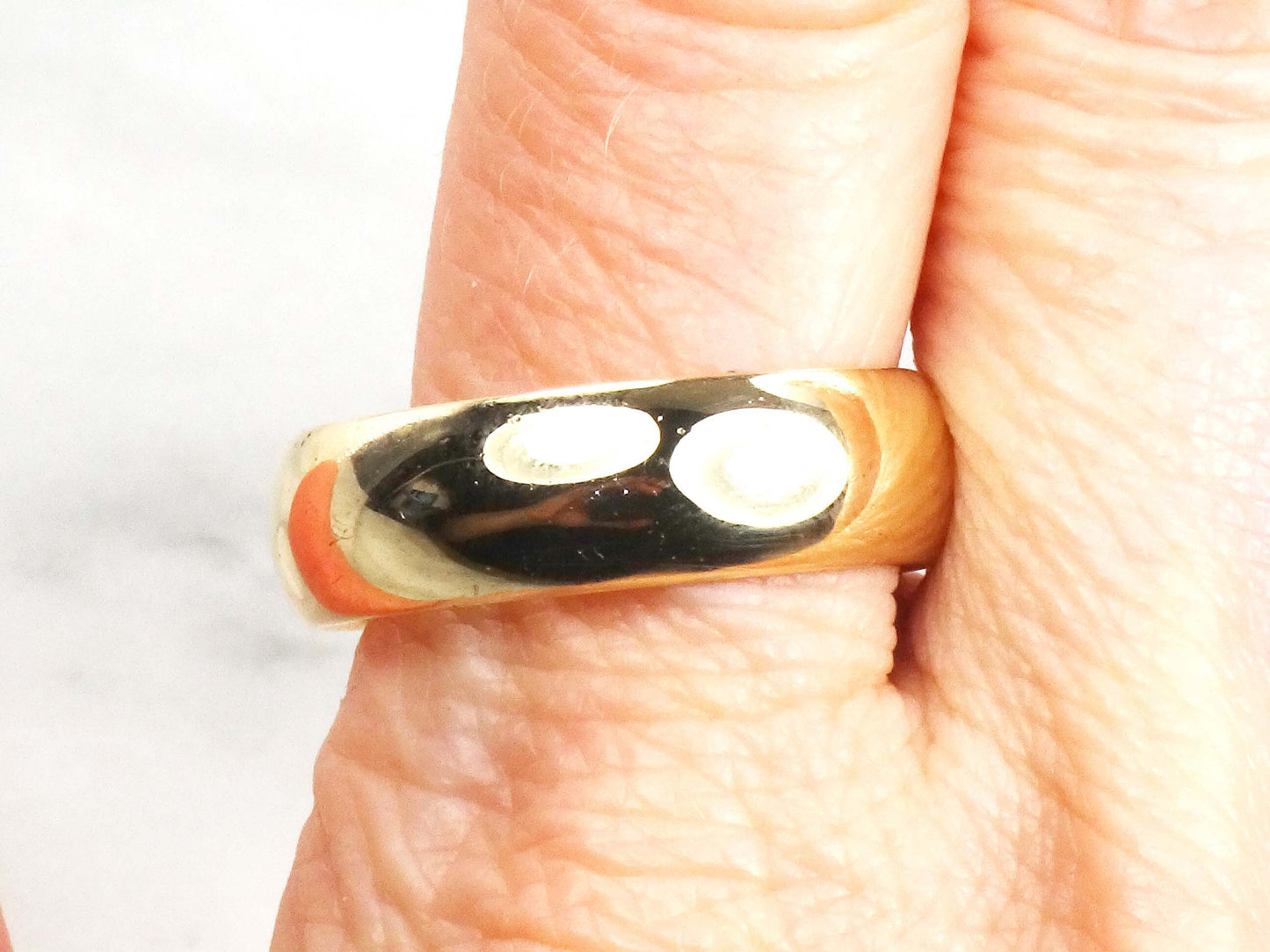 Vintage 14k Yellow Gold Wedding Band: 7mm Comfort Fit, Size 10.5