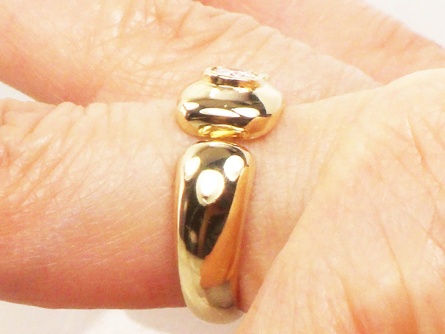 Vintage 14k Gold Three Diamond Ring: .60 Carat TDW, Size 5.5