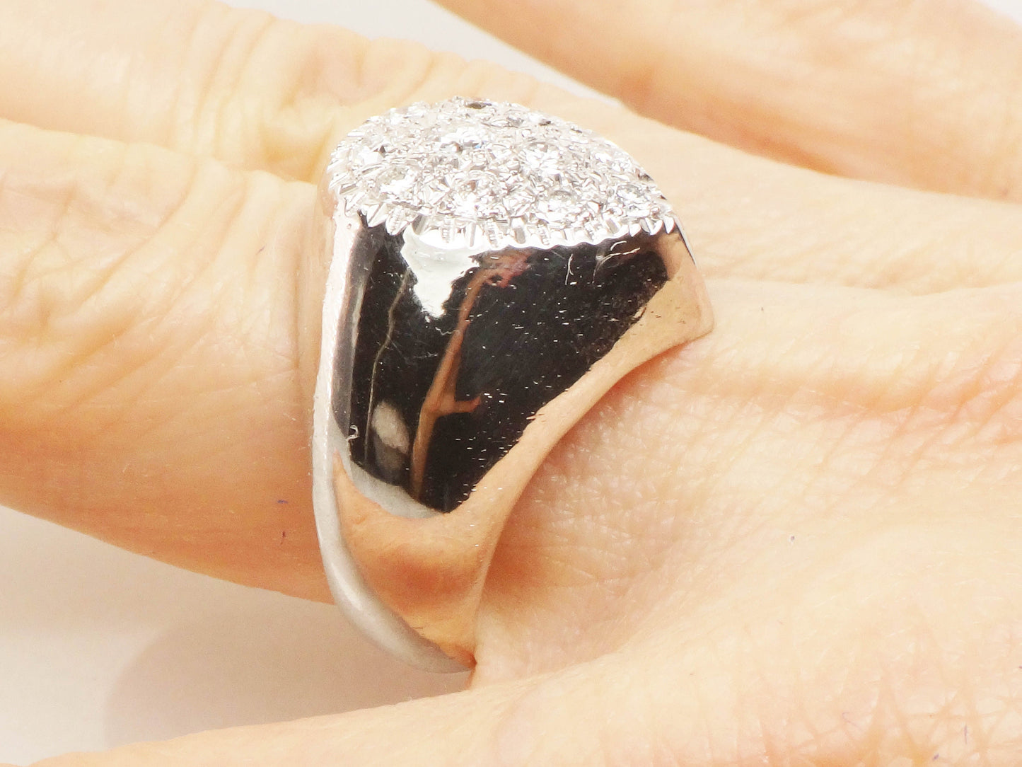 Vintage 14k White Gold Diamond Pear Cluster Ring (.70 CTS, Size 7.5)