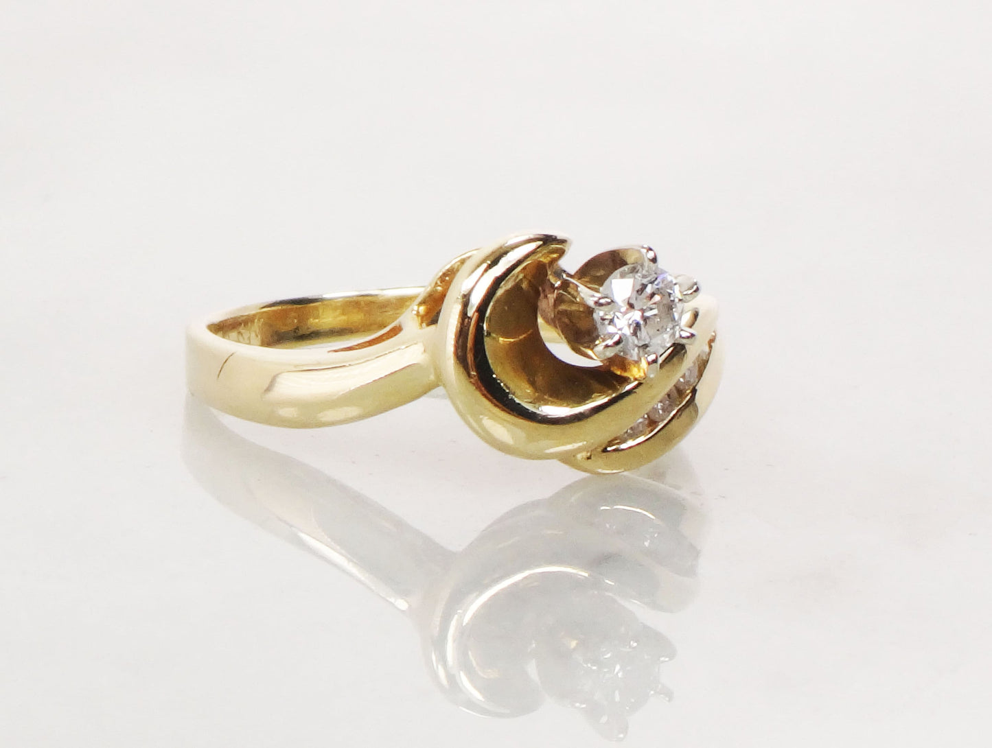 Vintage 14k Yellow Sapphire Starburst Stud Earrings Mid Century Modern Style Yellow Gold Earrings