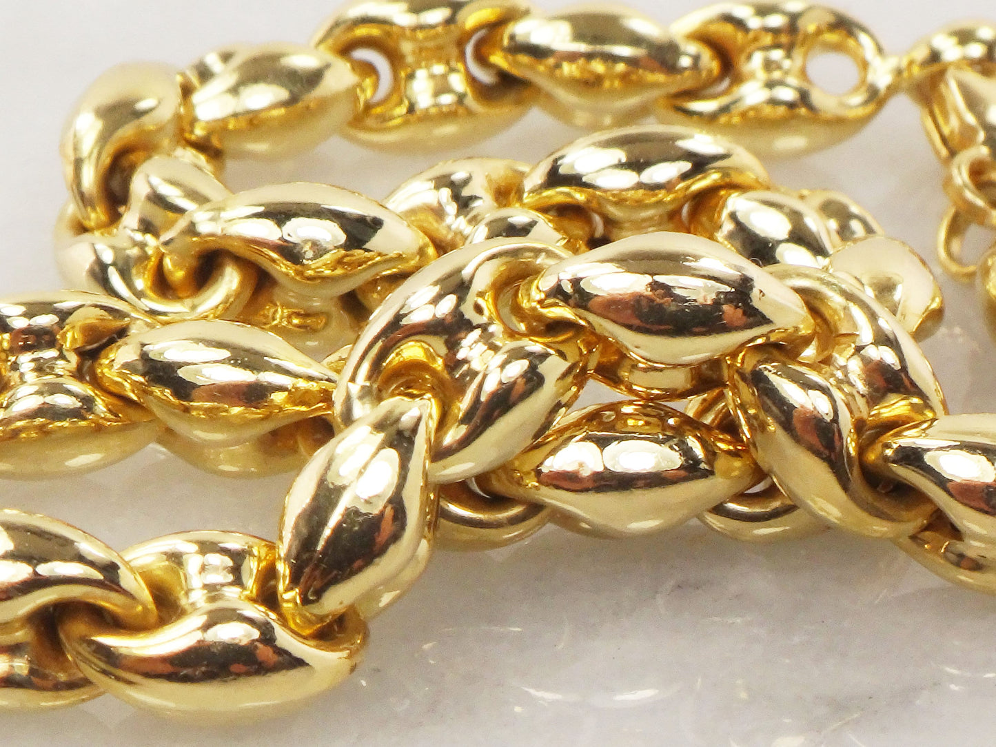 Vintage 18k Yellow Gold Mariner Link Bracelet - Italian Puffed Design