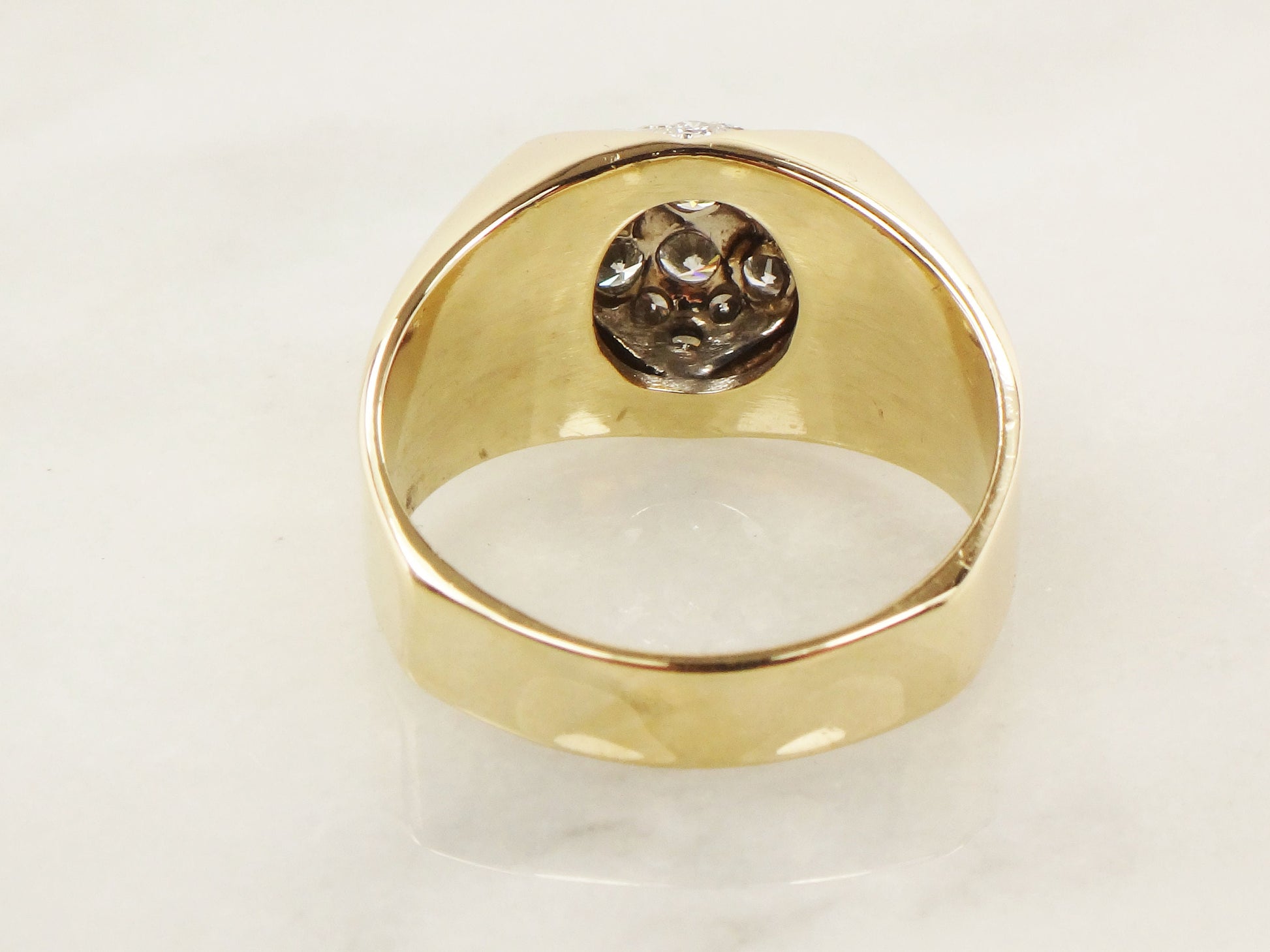 Vintage IB Goodman 14k Yellow Gold Diamond Cluster Ring - 1 CT, Size 10