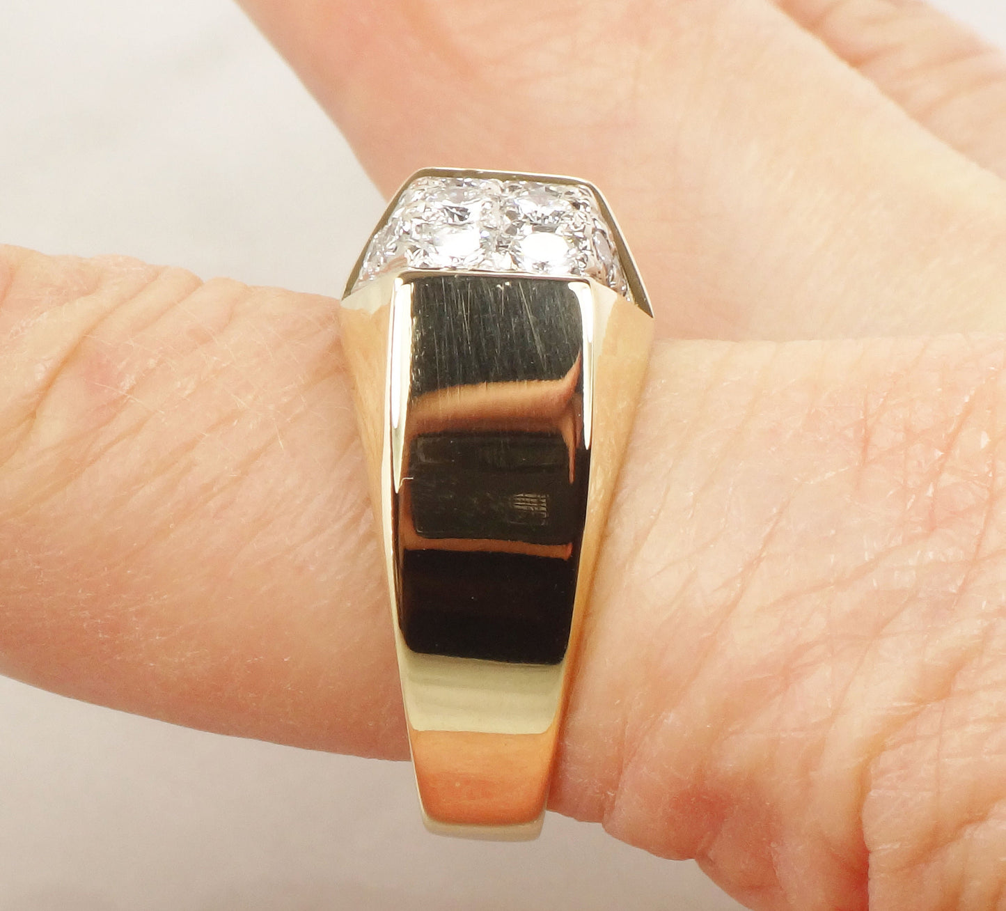 Vintage IB Goodman 14k Yellow Gold Diamond Cluster Ring - 1 CT, Size 10