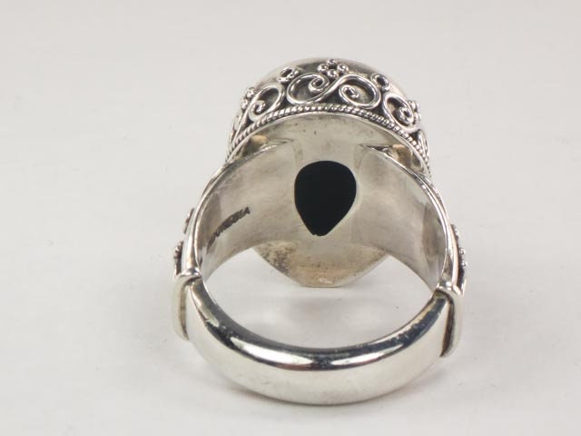 Vintage Suarti Sterling Silver Black Onyx Ring - Size 10