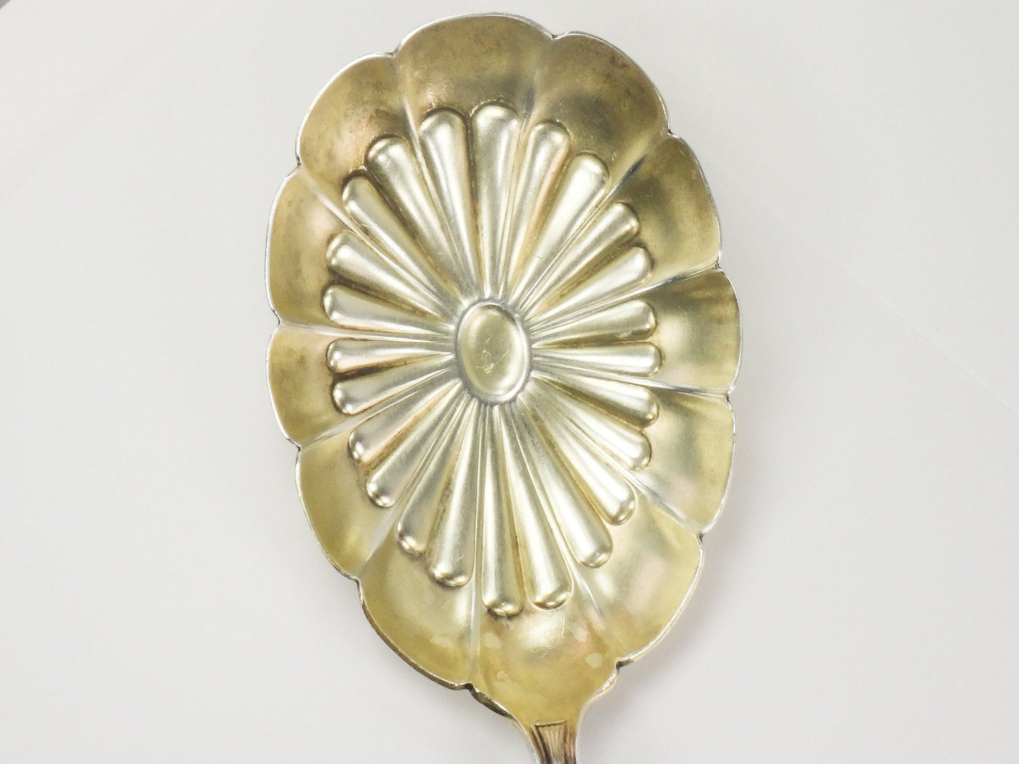 Vintage Gorham Sterling Silver Hindostanee Salad Spoon No Monogram Large Sterling Brite Cut Serving Spoon 1878