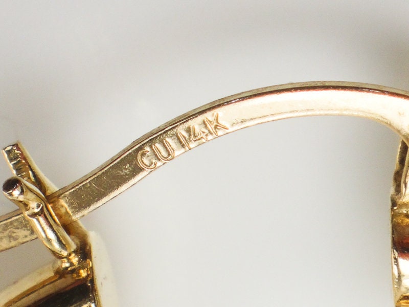 Vintage 14k Yellow Gold Twist Hoop Earrings: Large Double Hoops