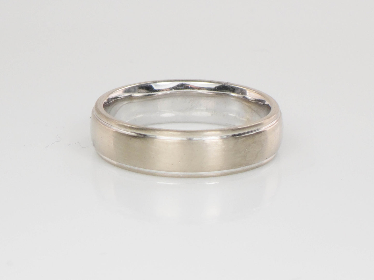 Vintage 14k White Gold Wedding Band 5 MM Wedding Ring Size 7