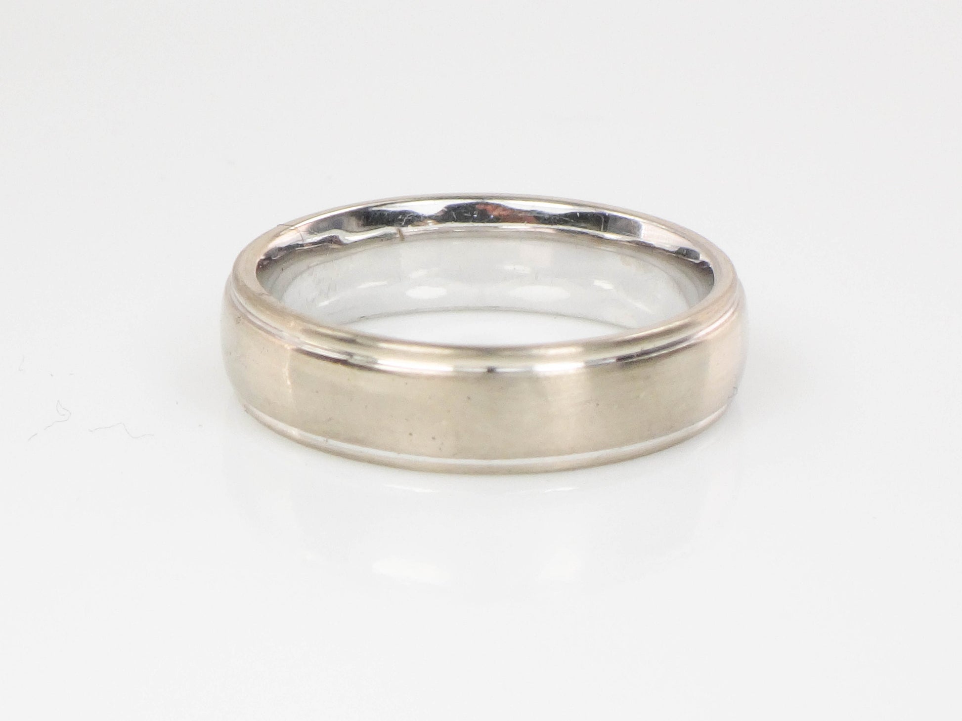 Vintage 14k White Gold Wedding Band 5 MM Wedding Ring Size 7