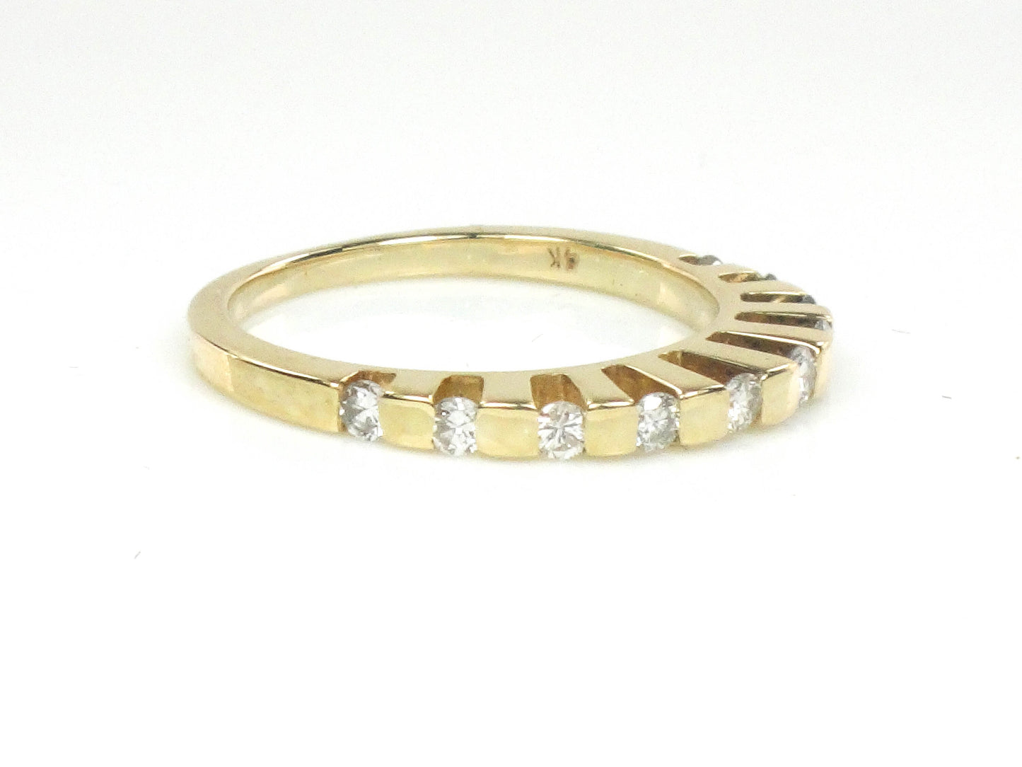 Vintage 14k Yellow Gold Diamond Wedding Band Ring, Size 4.75