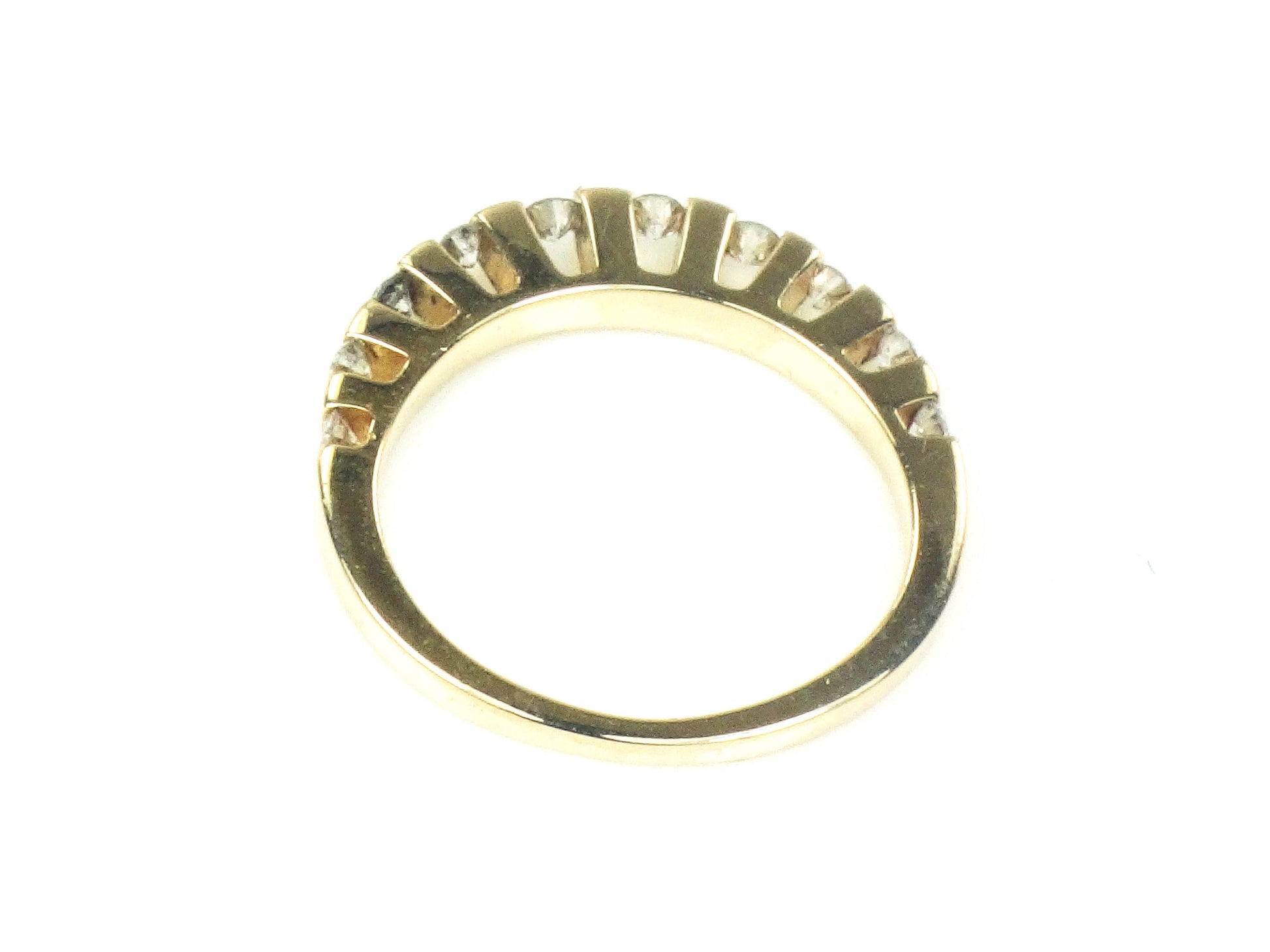 Vintage 14k Yellow Gold Diamond Wedding Band Ring, Size 4.75