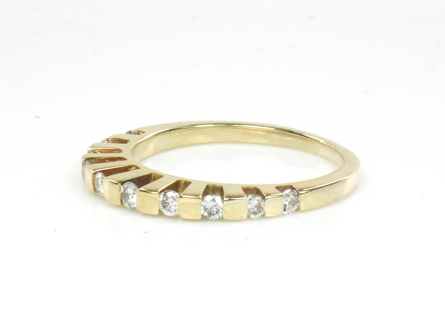 Vintage 14k Yellow Gold Diamond Wedding Band Ring, Size 4.75
