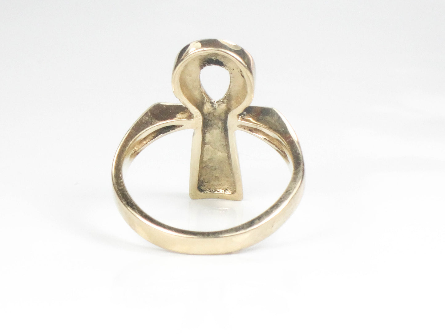 Vintage 14k Gold Ankh Ring - Egyptian Key of Life, Size 5.25