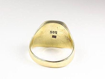 Vintage 14k Yellow Gold Signet Ring: Engraved Monogram, Size 10