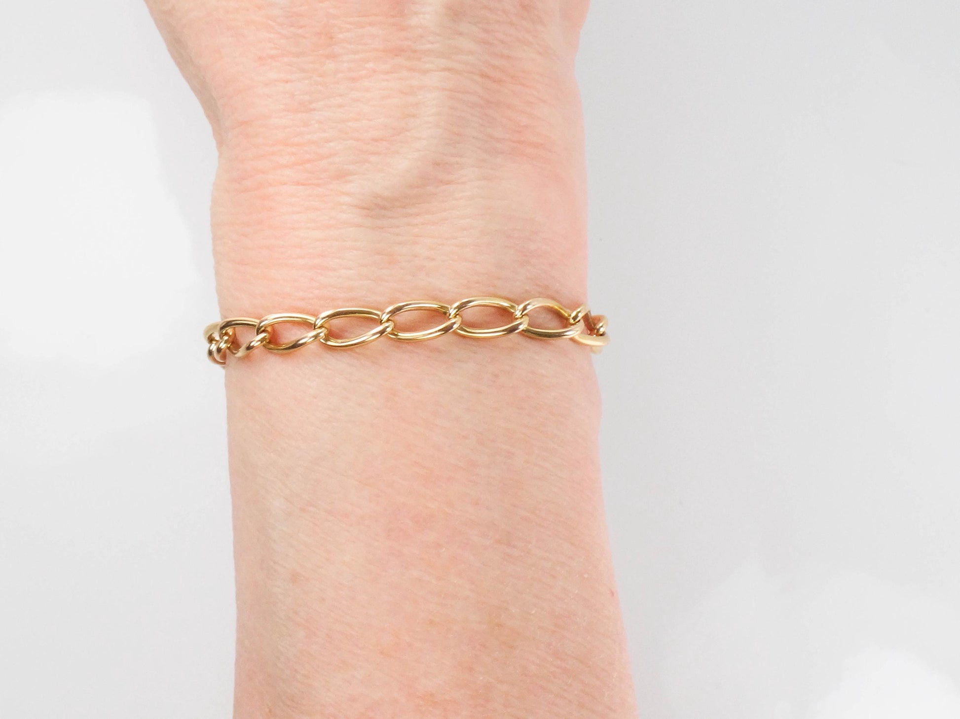 Vintage 14k Yellow Gold Link Bracelet - 7 1/2"