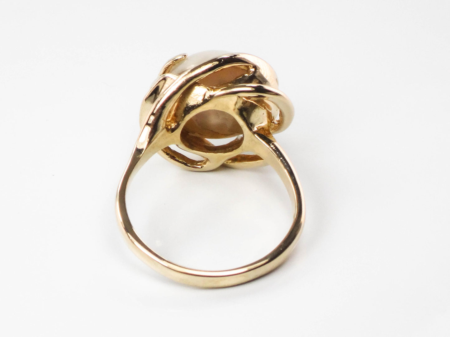 Vintage Clyde Duneier 14k Yellow Gold Mabe Pearl Ring - Size 9.5