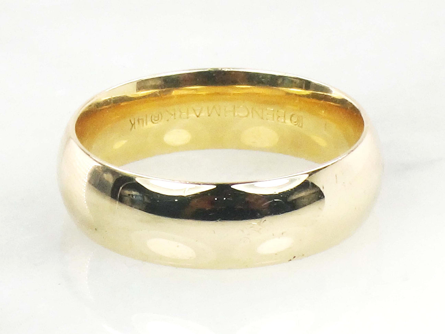 Vintage 14k Yellow Gold Wedding Band: 7mm Comfort Fit, Size 10.5
