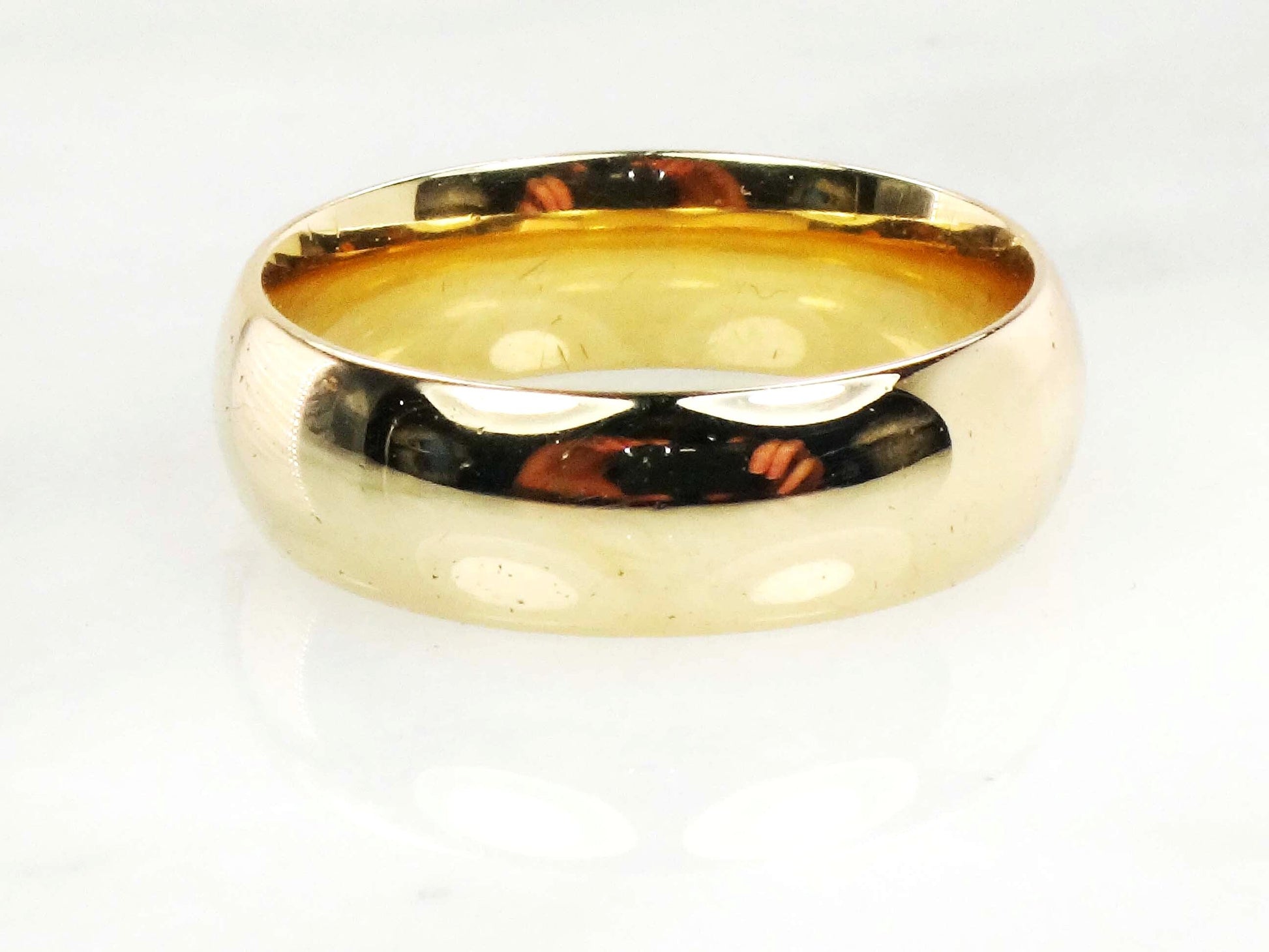Vintage 14k Yellow Gold Wedding Band: 7mm Comfort Fit, Size 10.5