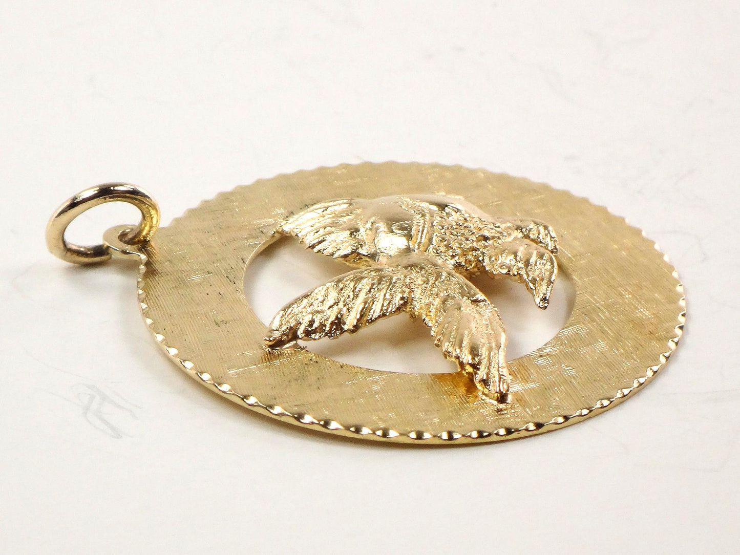 Vintage 14k Gold Fish Pendant - Large Solid Yellow Goldfish for Good Luck Charm