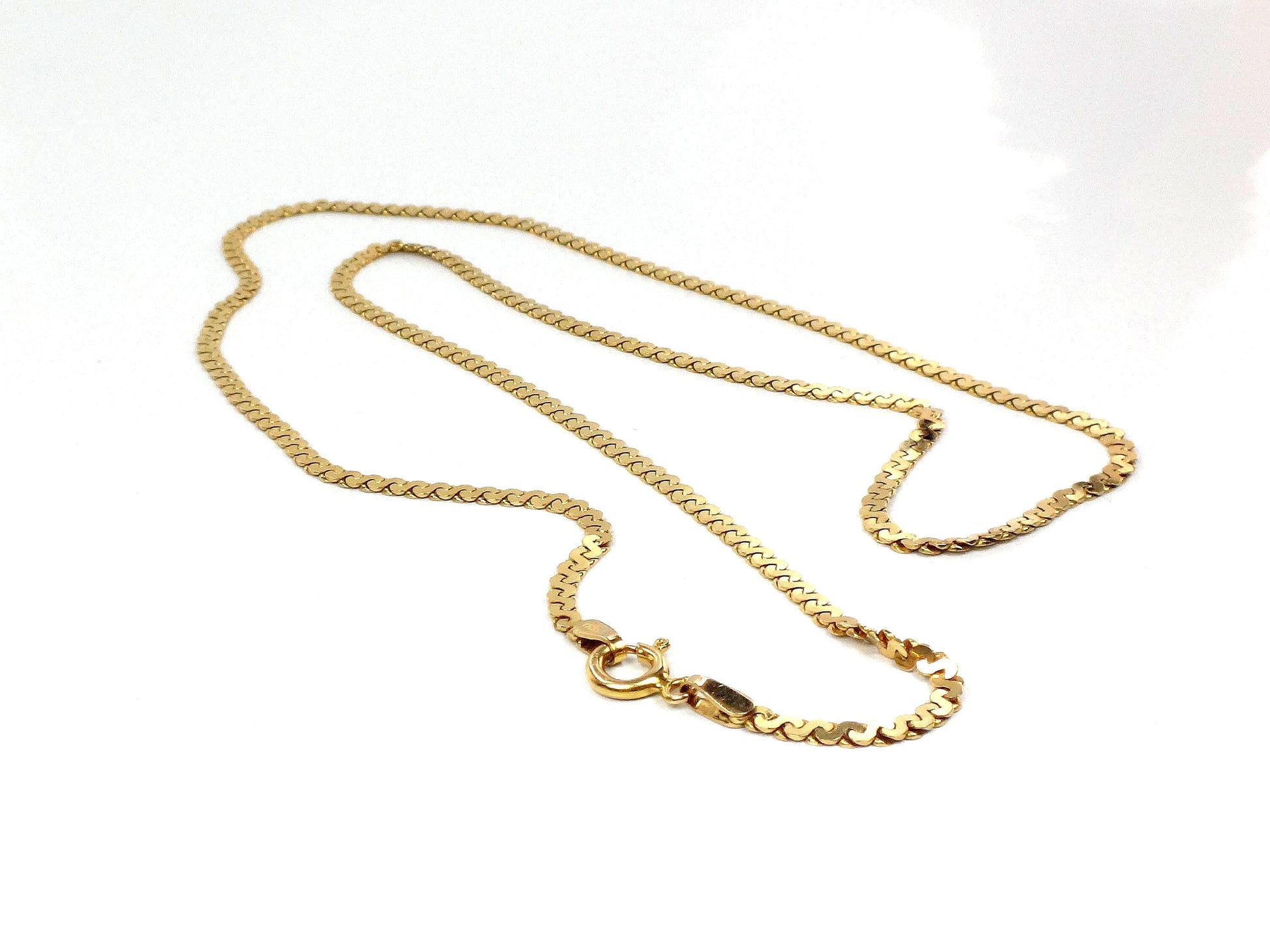 Vintage 14k Yellow Gold S Chain Necklace - 19.75 inch, 3.5 MM