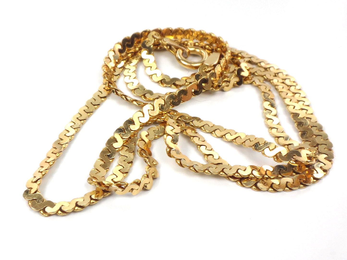 Vintage 14k Yellow Gold S Chain Necklace - 19.75 inch, 3.5 MM