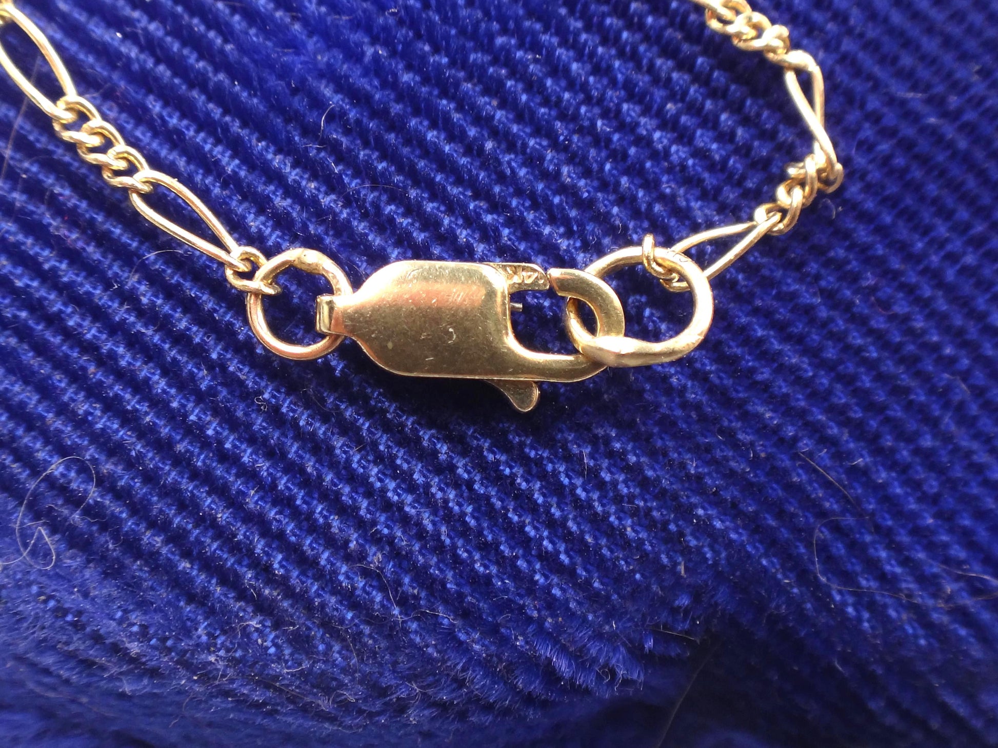 Vintage 14k Gold Black Onyx Station Chain Necklace, 20"